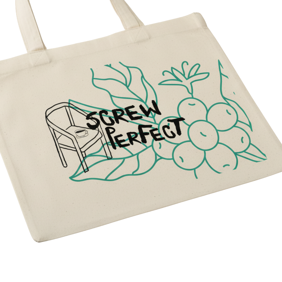 "SCREW PERFECT" Artistic Canvas Tote Bag | Eco-Friendly Reusable Shopper